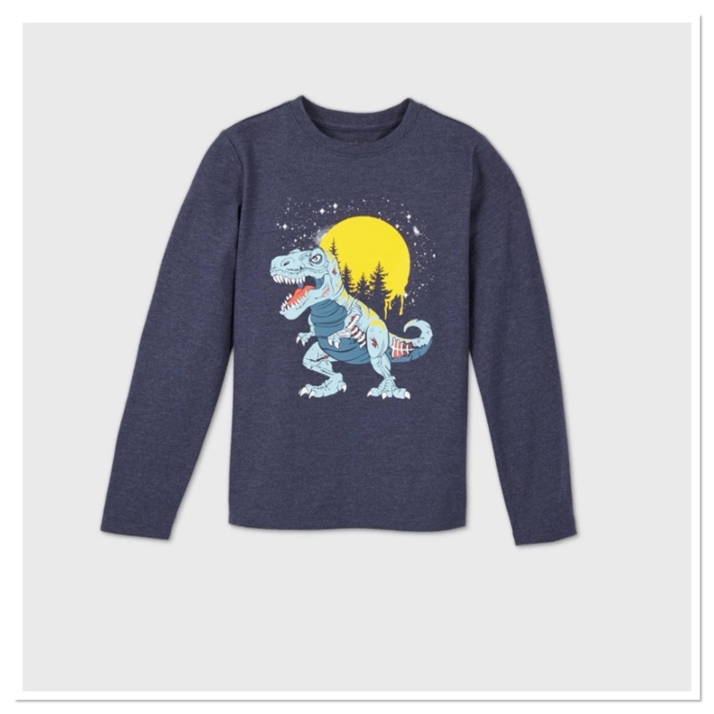 Boys Long Sleeve Dinosaur Graphic T-Shirt
